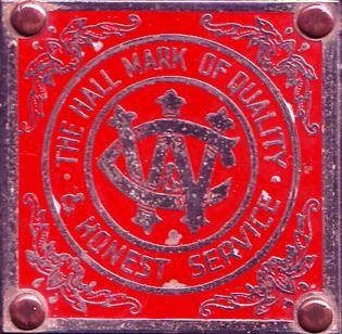 C&W manufacturer's plate