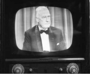 Photographed off air TV set showing the Governor opening speech
